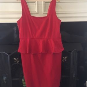 Red peplum dress ❤️👠🍷